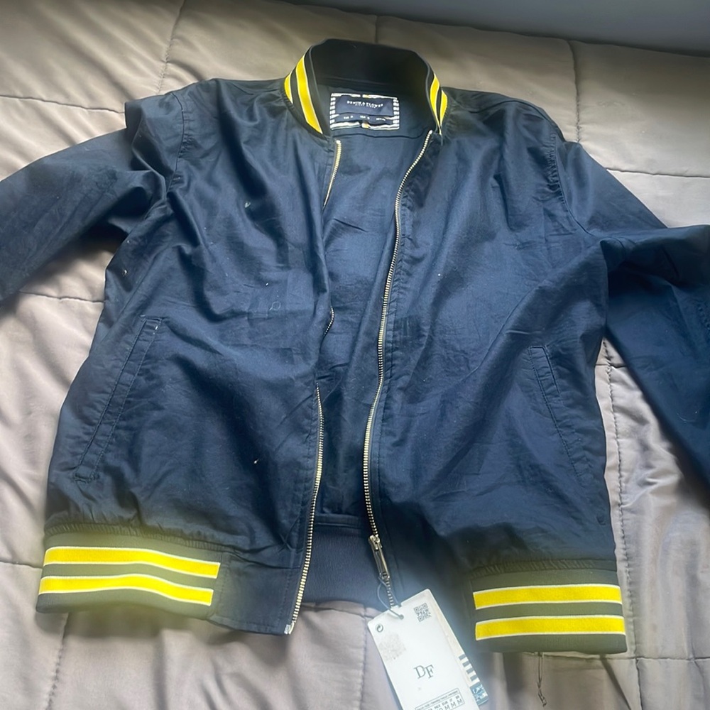 Denim & Flower bomber jacket